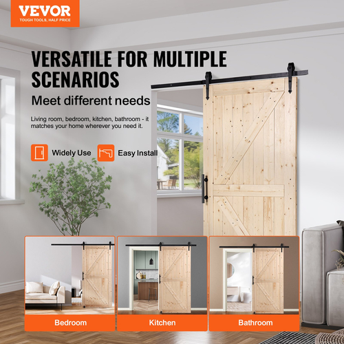 VEVOR Σετ σιταποθήκης και εξοπλισμού 30&quot; x 42&quot; Ξύλινη συρόμενη πόρτα αχυρώνα Ομαλά
