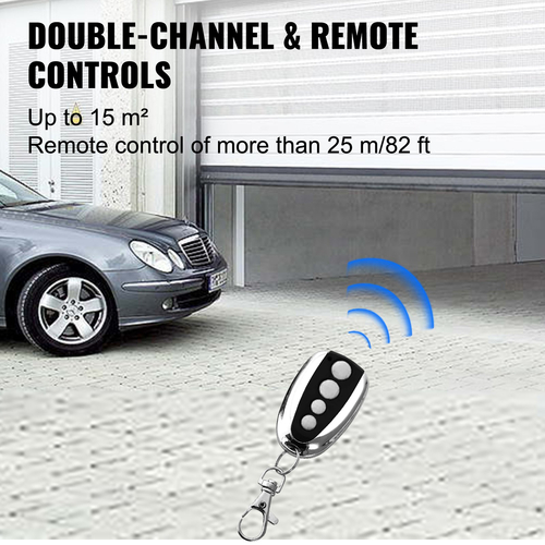 VEVOR Roller Door Opener 1000N Automatic Garage Door Opener Electric Operator Automatic Gate Openers Sliding Gates Kit with 3 Rails 2 Remote