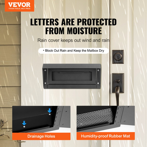 VEVOR Through The Door Key Drop Box 12x6x16&quot; γραμματοκιβώτιο με κλειδαριά 1,8&quot;12&quot; Μαύρο