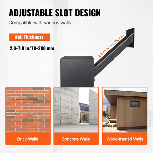 VEVOR Through The Wall Drop Box 13x7x17&quot; Mailbox with Combination Lock Black