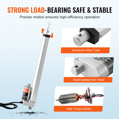 VEVOR Linear Actuator 12V 12 Inch High Load 330lbs/1500N 0,19&quot;/s IP54 Protection