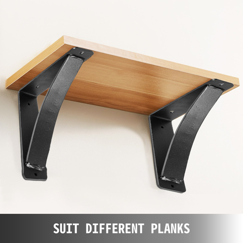 Βάση στήριξης ραφιών VEVOR Heavy Duty 2 Pack, Floating Shelf Bracket 8x9x2,5&quot;, 450lbs Load Garage Workshop Home Steel ράφι στηρίγματα Χειροποίητη συγκολλημένη βάση στήριξης ραφιού Τριγωνικό Τοίχο Ματ Μαύρο DIY Rustic