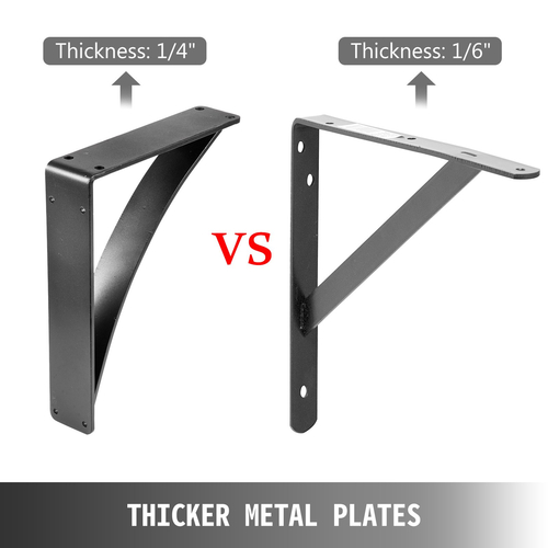 Βάση στήριξης ραφιών VEVOR Heavy Duty 2 Pack, Floating Shelf Bracket 9x12x4&quot;, 450lbs Load Garage Workshop Home Steel ράφι στηρίγματα Χειροποίητα συγκολλημένα τριγωνικά στηρίγματα ραφιών ράφι τοίχου Ματ Μαύρο DIY Rustic
