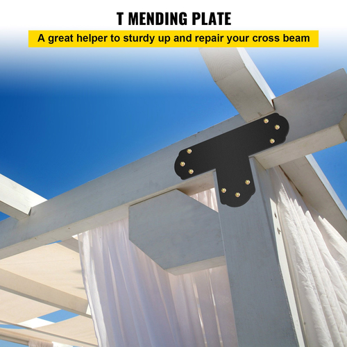 Βάση T VEVOR, 6&#039;&#039; x 6&#039;&#039;, 8 υπολογιστές Μαύρη πλάκα επιδιόρθωσης T με επίστρωση πούδρας, Επίπεδος σύνδεσμος σε σχήμα Τ από χάλυβα 16 μετρητών με σετ βιδών, βραχίονας για επισκευή ξύλινων επίπλων