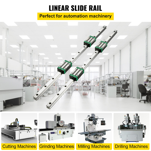 VEVOR 2PCS Linear Rail 0,78-66 ιντσών, Γραμμικά ρουλεμάν και ράγες με 4 τμχ HSR20 Bearing Block, Linear Motion Rails plus for DIY CNC Routers Lathes Mills, Linear Slide Kit ταιριάζει στον άξονα XYZ
