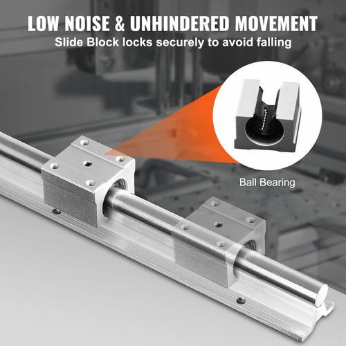 VEVOR Linear Guide Rail Set, SBR20 1000mm, 2 PCS 39,4 in/1000 mm SBR20 Guide Rails και 4 PCS SBR20UU Slide Blocks, Linear Rails and Bearings for Automated Machines DIY Project CNC Router Machines