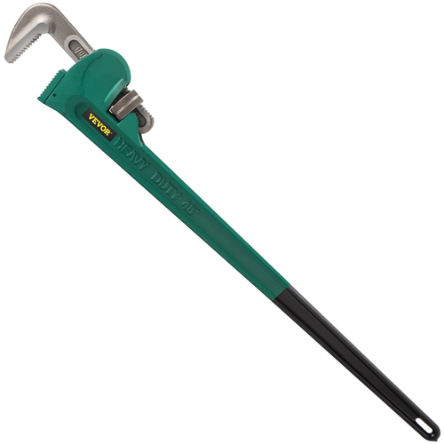 VEVOR Steel Straight Pipe Wrench 48&quot;, Steel Pipe Wrench High σκληρότητα και αντοχή στη φθορά, Ρυθμιζόμενο κλειδί υδραυλικών σωλήνων 4,3&quot; Χωρητικότητα σιαγόνων, ευθεία λαβή για υδραυλικό εργαλείο