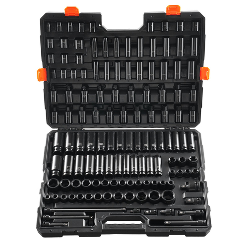 VEVOR Impact Sockets Set 130PCS 6-Point 3/8&quot; &amp; 1/2&quot; Drive Bit Ratchet Tool Kit