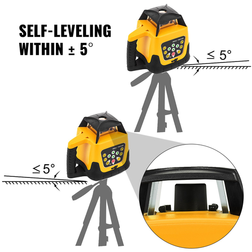 Vevor Rotary Green Laser Kit 500m+1,65m Αλουμινένιο τρίποδο+5m Laser Level Staff