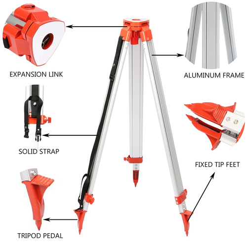 Vevor Rotary Green Laser Kit 500m+1,65m Αλουμινένιο τρίποδο+5m Laser Level Staff
