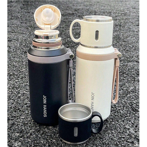 Φορητό παγούρι-θερμός με κούπα - 650ml - 219507 - White