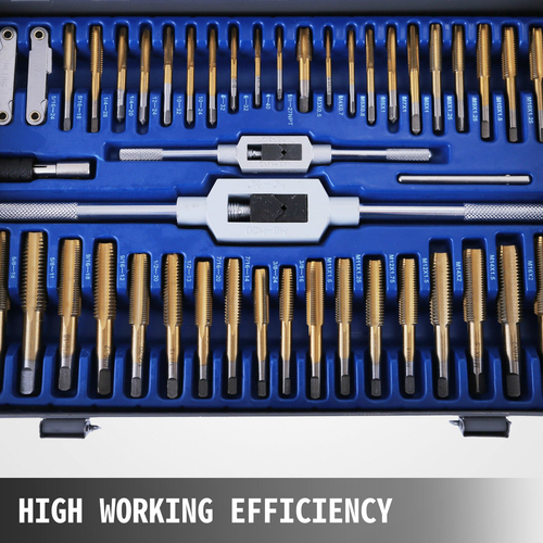 VEVOR 86 PICS Set Tap and Die, Machinist Standard Tapered &amp; Plug Hand Tapping, κοπή, νήμα, διαμόρφωση και κυνήγι κλωστής κιτ με SAE &amp; μετρικές μετρήσεις για χρήση σε γκαράζ, εργαστήριο και μηχανική