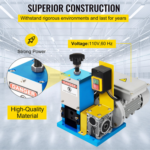 VEVOR Electric Wire Decipping Machine Φ1,5mm~Φ25mm Φορητό αυτόματο καλώδιο απογυμνωτή καλωδίων 180W Εργαλειομηχανή απογύμνωσης καλωδίων για ανακύκλωση σκραπ χαλκού