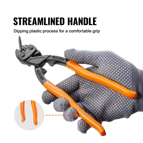 VEVOR Bolt Cutter 8&quot; Mini Lock Cutter Διυλικό Λαβή με Λαστιχένιο Χάλυβα