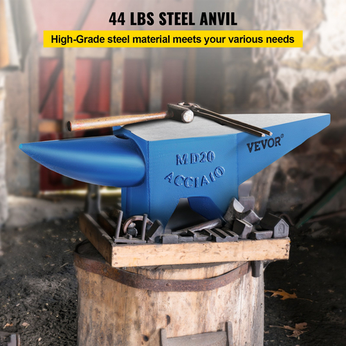 VEVOR Single Horn Anvil 44Lbs Steel Anvil Blacksmith προς πώληση Εργαλεία και εξοπλισμός Forge Anvil Rugged Round and Square Hole Horn Anvil Blacksmith Jewelers Metalsmith Blacksmith Tool
