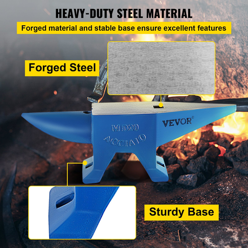VEVOR Single Horn Anvil 44Lbs Steel Anvil Blacksmith προς πώληση Εργαλεία και εξοπλισμός Forge Anvil Rugged Round and Square Hole Horn Anvil Blacksmith Jewelers Metalsmith Blacksmith Tool