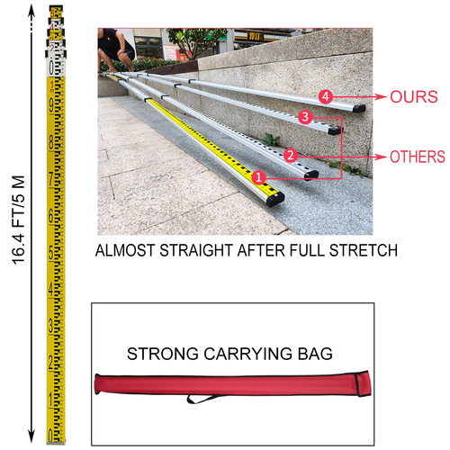 Τρίποδο αλουμινίου &amp; 5m Survey Leveling Staff for Laser Level /Dumpy Tripod 1,65m