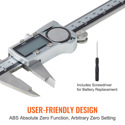 VEVOR 6&quot; 150mm ψηφιακό δαγκάνα Vernier Micrometer χάρακας ABS Μηδενική λειτουργία