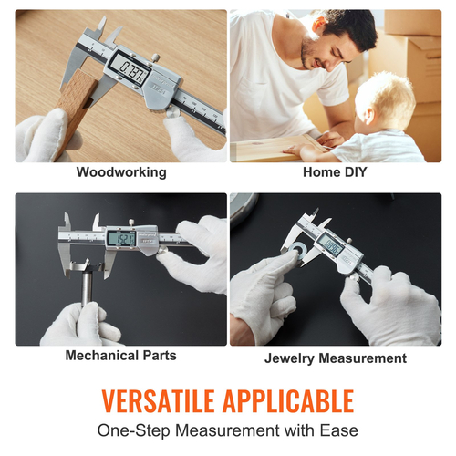 VEVOR 6&quot; 150mm ψηφιακό δαγκάνα Vernier Micrometer χάρακας ABS Μηδενική λειτουργία