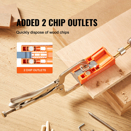 VEVOR Pocket Hole Jig, 56 Pcs Mini Jig Pocket Hole System με 9&quot; C-clamp, Step Drill, γαλλικό κλειδί, Drill Stop Ring, Square Drive Bit και βίδες, για ξυλουργικά έργα DIY