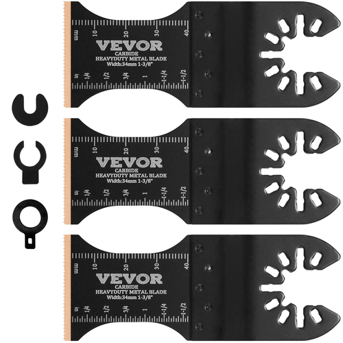 VEVOR 3PCS Carbide Oscillating Tool Blades, Universal Quick Release Oscillating Saw Blades, Multitool Tool Blades for σκληρό υλικό, μέταλλο, καρφιά, μπουλόνια, Fit Dewalt Milwaukee Hitachi Chicago