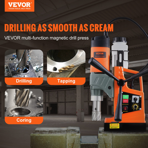 VEVOR Magnetic Drill 1450W 12500N Portable Mag Drill Press 800RPM