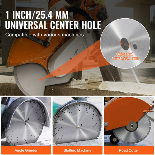 VEVOR Diamond Blade 14 ιντσών Λεπίδα πριονιού σκυροδέματος υγρά ή στεγνά 0,47 ιντσών λοξά δόντια