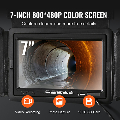 VEVOR Sewer Camera Pipe Inspection Camera 165ft Drain Camera με οθόνη 7 ιντσών