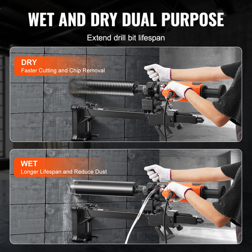 Μηχάνημα τρυπανιού VEVOR Core 0.8-7.1in Dia 2600W Handheld and Stand Core Drill Rig