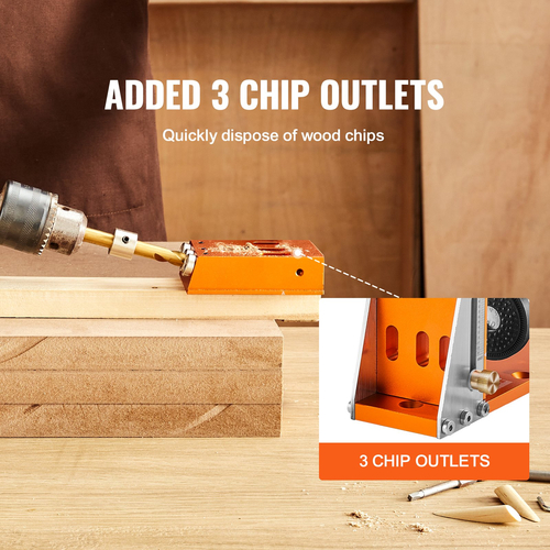 VEVOR 30 Pcs Pocket Hole Jig Kit, Ρυθμιζόμενο και εύχρηστο σύστημα Pocket Hole Jig με βηματικά τρυπάνια, κλειδιά, δαχτυλίδια στοπ τρυπανιού και τετράγωνα μύτες κίνησης, σημάδια διπλής κλίμακας για ξυλουργικά έργα DIY