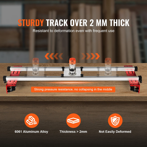 VEVOR Router Sled ρυθμιζόμενο πλάκα ξύλου Flattening Mill Router Jig μήκους 60