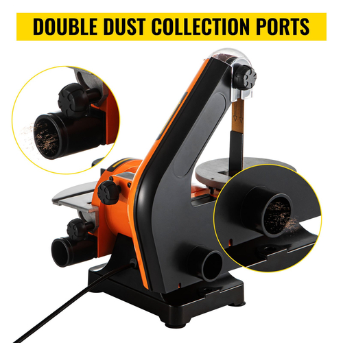 VEVOR Electric Belt Grinder Sander 5 Inch Electric Belt &amp; Disc Sander 300W Grinder Polisher 2950 RPM Μεταβλητής ταχύτητας Μεταλλικό Πάγκο Τριβείο Μηχανή λείανσης Workshop