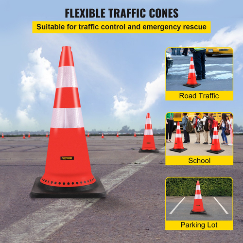 VEVOR Safety Cones Κώνοι κυκλοφορίας 8 x 30&quot; Πορτοκαλί ανακλαστικοί κώνοι δρόμου