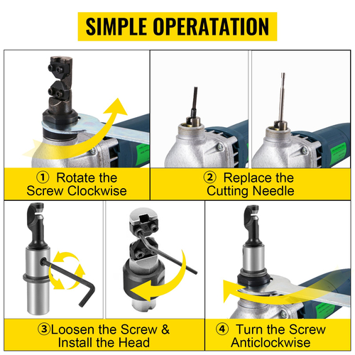 VEVOR Electric Metal Nibbler 380W Nibbler Metal Cutter 1800RPM High Speed ​​Rotor Metal Nibbler 220V w Αντικατασταθείσες λεπίδες Θήκη αποθήκευσης Λαμαρίνας κοπής για κοπή από ανοξείδωτο χάλυβα, αλουμίνιο, πλαστικό