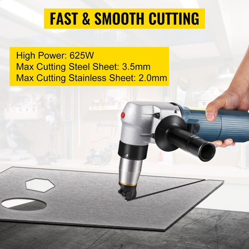 VEVOR Electric Metal Nibbler 625W Nibbler Metal Cutter 1000rpm High Speed ​​Rotor Metal Nibbler 220V w Αντικατασταθείσες λεπίδες Θήκη αποθήκευσης Λαμαρίνας για κοπή από ανοξείδωτο χάλυβα, αλουμίνιο, πλαστικό