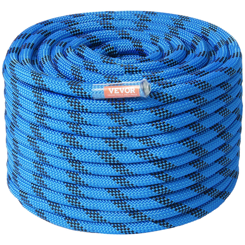 VEVOR 12,7mm Static Climbing Rope 38M(125ft) Outdoor Rock Climbing Rope Blue