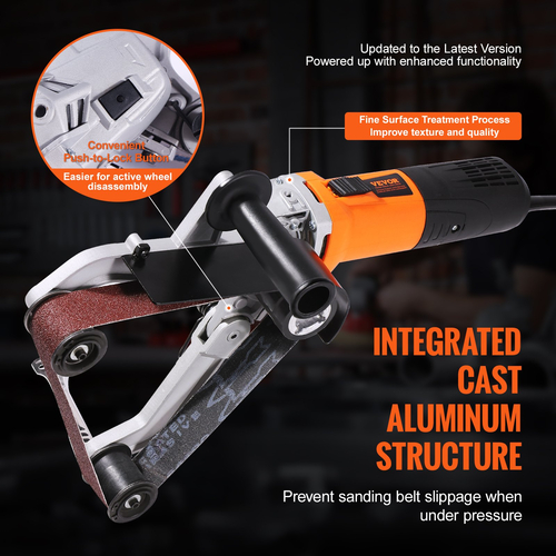 VEVOR Pipe Tube Polisher Sander 1300W 6 μεταβλητών ταχυτήτων με ιμάντες λείανσης 3 τμχ