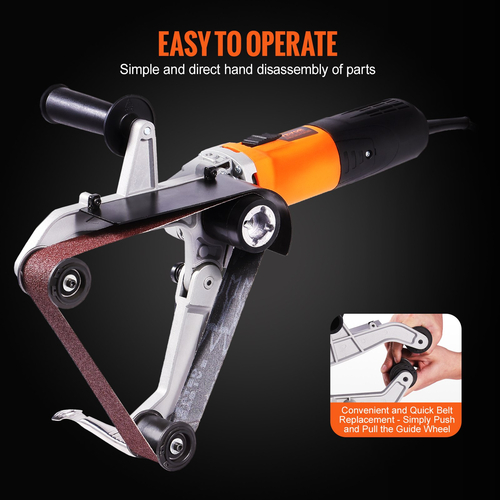 VEVOR Pipe Tube Polisher Sander 1300W 6 μεταβλητών ταχυτήτων με ιμάντες λείανσης 3 τμχ