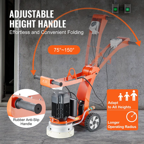 Ρυθμιζόμενο μηχάνημα μύλος δαπέδου VEVOR 10&quot; Walk-Behind Polisher 3.0HP