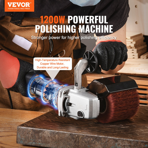 Μηχάνημα στίλβωσης VEVOR Burnishing 1200W 6-τάχυτο ηλεκτρικό γυαλιστικό μετάλλων 4 τροχών