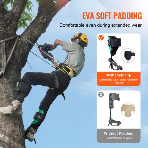 VEVOR Tree Climbing Spikes Climbing Spurs Aloy Steel Arborist Equipment Green