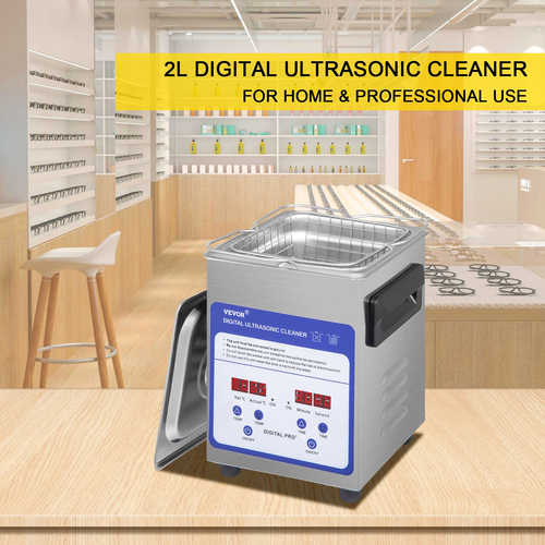 VEVOR Digital Ultrasonic Cleaner 2L Ultrasonic Cleaning Machine 40kHz Sonic Cleaner Machine 316 &amp; 304 Inox Steel Ultrasonic Cleaner Machine with Heater &amp; Timer for Cleaning Jewelry Glasses Watch