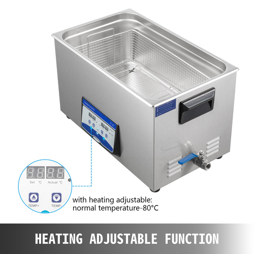 VEVOR Ultrasonic Cleaner 30L Jewelry Cleaner Υπερηχητικό μηχάνημα καθαρισμού Ψηφιακό υπερήχων εξαρτημάτων Cleaner Heater Timer Jewelry Cleaning Kit Industrial Sonic Cleaner for Jewelry Ring Dental Glass