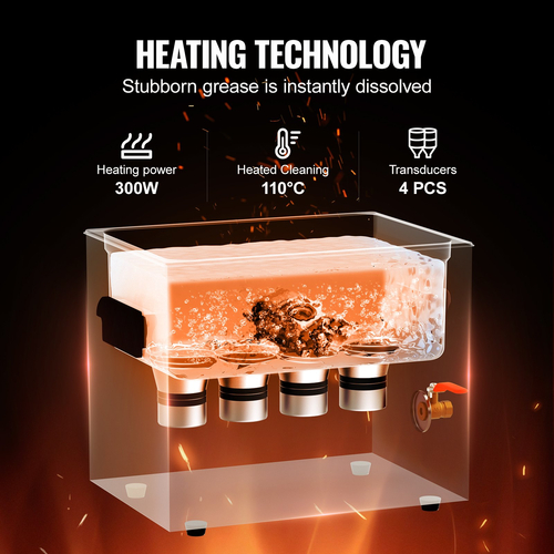 VEVOR 10L Ultrasonic Cleaner με Heater Timer &amp; Basket Digital Sonic Machine