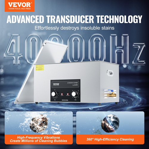 VEVOR 22L Ultrasonic Cleaner με Heater Timer &amp; Basket Digital Sonic Machine