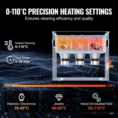 VEVOR 6L Ultrasonic Cleaner με Heater Timer &amp; Basket Digital Sonic Machine