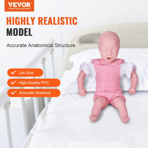 Εκπαιδευτικό ανδρείκελο VEVOR Infant CPR, Heimlich Maneuver and Cardiopulmonary Resuscitation (CPR), επαγγελματικό ανδρείκελο εκπαίδευσης απόφραξης αεραγωγού βρεφών, μοντέλο εμφράγματος μωρού για εκπαίδευση