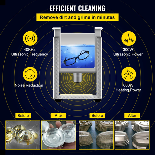 Μηχάνημα καθαρισμού VEVOR 15L Digital Ultrasonic Cleaner Heater Timer 600W 40KHz