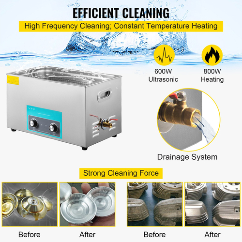 VEVOR 30L Ultrasonic Cleaner Καθαριστικό κοσμημάτων με χρονοδιακόπτη θερμάστρας για πόμολο καθαρισμού κοσμημάτων Δαχτυλίδια γυαλιών Οδοντοστοιχίες Μουσικά όργανα