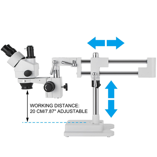 VEVOR 3.5X-90X Simul-Focal Stereo Microscope 360° Swiveling Trinocular Stereo Microscope with Dual Arm Boom